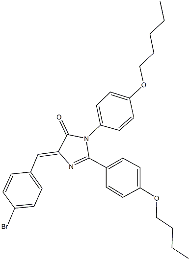 5-(4-bromobenzylidene)-2-(4-butoxyphenyl)-3-[4-(pentyloxy)phenyl]-3,5-dihydro-4H-imidazol-4-one Structure