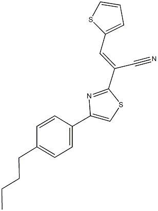 2-[4-(4-butylphenyl)-1,3-thiazol-2-yl]-3-(2-thienyl)acrylonitrile Struktur