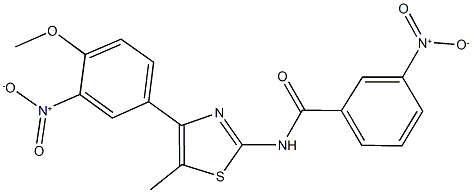 3-nitro-N-(4-{3-nitro-4-methoxyphenyl}-5-methyl-1,3-thiazol-2-yl)benzamide Structure