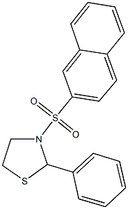 3-(2-naphthylsulfonyl)-2-phenyl-1,3-thiazolidine Structure