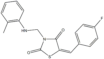 5-(4-fluorobenzylidene)-3-(2-toluidinomethyl)-1,3-thiazolidine-2,4-dione Structure