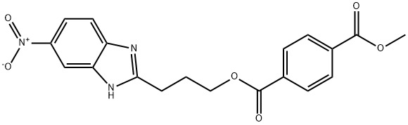 1-(3-{5-nitro-1H-benzimidazol-2-yl}propyl) 4-methyl benzene-1,4-dicarboxylate 结构式