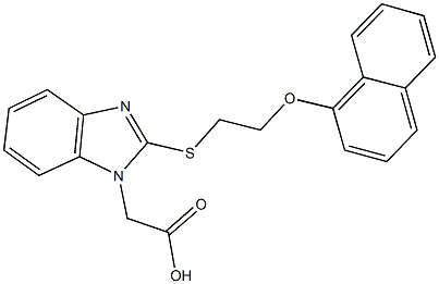 (2-{[2-(naphthalen-1-yloxy)ethyl]sulfanyl}-1H-benzimidazol-1-yl)acetic acid 结构式