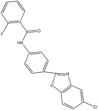 N-[4-(5-chloro-1,3-benzoxazol-2-yl)phenyl]-2-fluorobenzamide,312930-45-3,结构式