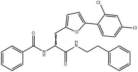 N-(2-[5-(2,4-dichlorophenyl)-2-furyl]-1-{[(2-phenylethyl)amino]carbonyl}vinyl)benzamide Structure