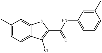 3-chloro-6-methyl-N-(3-methylphenyl)-1-benzothiophene-2-carboxamide Structure