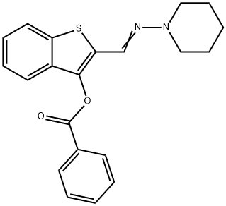 2-[(1-piperidinylimino)methyl]-1-benzothien-3-yl benzoate Structure
