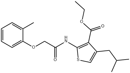ethyl 4-isobutyl-2-{[(2-methylphenoxy)acetyl]amino}-3-thiophenecarboxylate,312939-66-5,结构式