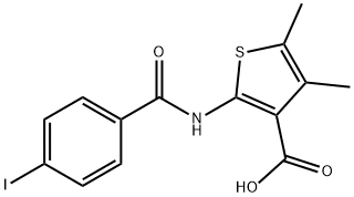 2-[(4-iodobenzoyl)amino]-4,5-dimethyl-3-thiophenecarboxylic acid 结构式