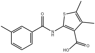 4,5-dimethyl-2-[(3-methylbenzoyl)amino]-3-thiophenecarboxylic acid Structure