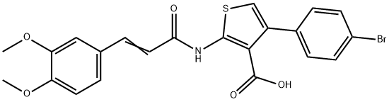 4-(4-bromophenyl)-2-{[3-(3,4-dimethoxyphenyl)acryloyl]amino}-3-thiophenecarboxylic acid Struktur