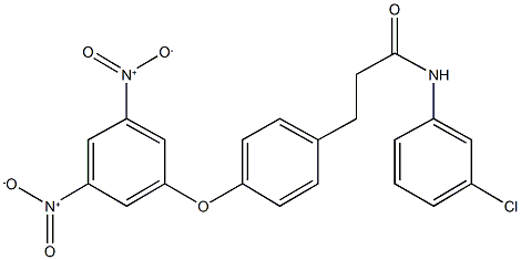 3-(4-{3,5-bisnitrophenoxy}phenyl)-N-(3-chlorophenyl)propanamide Structure