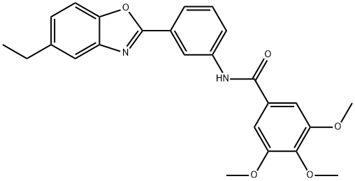 N-[3-(5-ethyl-1,3-benzoxazol-2-yl)phenyl]-3,4,5-trimethoxybenzamide,312944-03-9,结构式