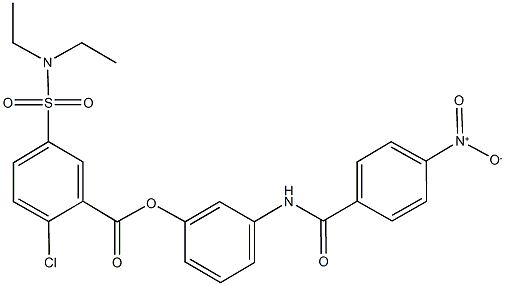 3-({4-nitrobenzoyl}amino)phenyl 2-chloro-5-[(diethylamino)sulfonyl]benzoate Structure