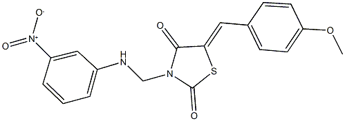 3-({3-nitroanilino}methyl)-5-(4-methoxybenzylidene)-1,3-thiazolidine-2,4-dione 化学構造式