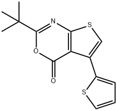 2-tert-butyl-5-(2-thienyl)-4H-thieno[2,3-d][1,3]oxazin-4-one 结构式