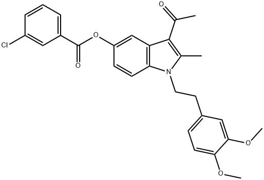 3-acetyl-1-[2-(3,4-dimethoxyphenyl)ethyl]-2-methyl-1H-indol-5-yl 3-chlorobenzoate|