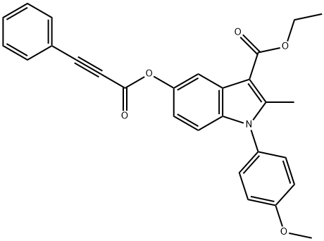 ethyl 1-(4-methoxyphenyl)-2-methyl-5-[(3-phenyl-2-propynoyl)oxy]-1H-indole-3-carboxylate 结构式