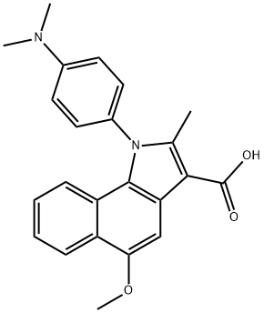 1-[4-(dimethylamino)phenyl]-5-methoxy-2-methyl-1H-benzo[g]indole-3-carboxylic acid|