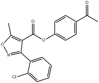 4-acetylphenyl 3-(2-chlorophenyl)-5-methyl-4-isoxazolecarboxylate Struktur