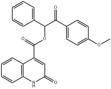 2-(4-methoxyphenyl)-2-oxo-1-phenylethyl 2-hydroxy-4-quinolinecarboxylate 化学構造式