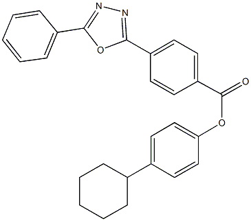 4-cyclohexylphenyl4-(5-phenyl-1,3,4-oxadiazol-2-yl)benzoate Struktur