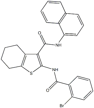 2-[(2-bromobenzoyl)amino]-N-(1-naphthyl)-4,5,6,7-tetrahydro-1-benzothiophene-3-carboxamide Structure