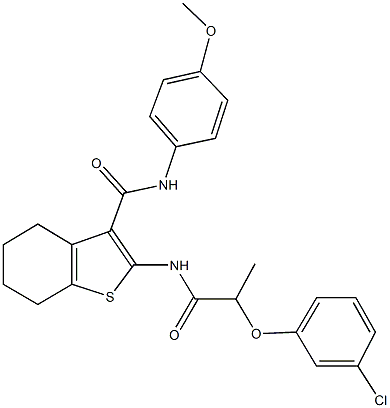 2-{[2-(3-chlorophenoxy)propanoyl]amino}-N-(4-methoxyphenyl)-4,5,6,7-tetrahydro-1-benzothiophene-3-carboxamide|