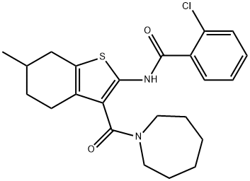 N-[3-(1-azepanylcarbonyl)-6-methyl-4,5,6,7-tetrahydro-1-benzothien-2-yl]-2-chlorobenzamide,312948-68-8,结构式