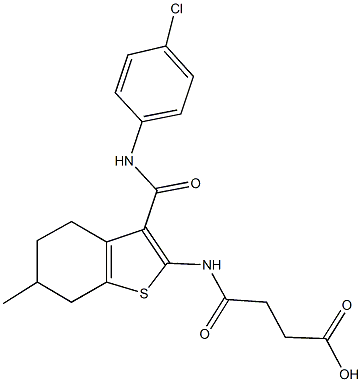 4-({3-[(4-chloroanilino)carbonyl]-6-methyl-4,5,6,7-tetrahydro-1-benzothien-2-yl}amino)-4-oxobutanoic acid,312948-70-2,结构式