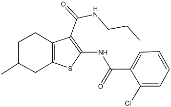 2-[(2-chlorobenzoyl)amino]-6-methyl-N-propyl-4,5,6,7-tetrahydro-1-benzothiophene-3-carboxamide Structure