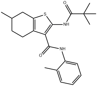 312948-90-6 2-[(2,2-dimethylpropanoyl)amino]-6-methyl-N-(2-methylphenyl)-4,5,6,7-tetrahydro-1-benzothiophene-3-carboxamide