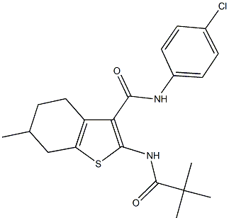 N-(4-chlorophenyl)-2-[(2,2-dimethylpropanoyl)amino]-6-methyl-4,5,6,7-tetrahydro-1-benzothiophene-3-carboxamide|