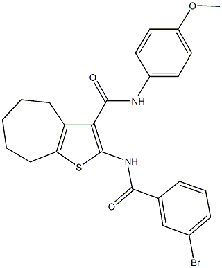312949-61-4 2-[(3-bromobenzoyl)amino]-N-(4-methoxyphenyl)-5,6,7,8-tetrahydro-4H-cyclohepta[b]thiophene-3-carboxamide