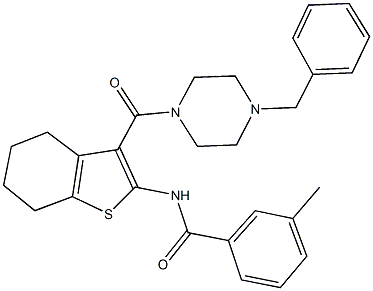 N-{3-[(4-benzyl-1-piperazinyl)carbonyl]-4,5,6,7-tetrahydro-1-benzothien-2-yl}-3-methylbenzamide|