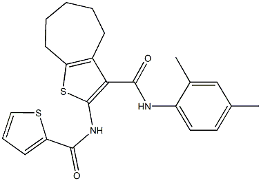 N-(2,4-dimethylphenyl)-2-[(2-thienylcarbonyl)amino]-5,6,7,8-tetrahydro-4H-cyclohepta[b]thiophene-3-carboxamide,312949-90-9,结构式