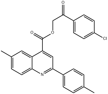 2-(4-chlorophenyl)-2-oxoethyl 6-methyl-2-(4-methylphenyl)-4-quinolinecarboxylate Structure