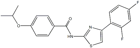 N-[4-(2,4-difluorophenyl)-1,3-thiazol-2-yl]-4-isopropoxybenzamide 化学構造式