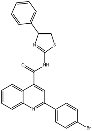 2-(4-bromophenyl)-N-(4-phenyl-1,3-thiazol-2-yl)-4-quinolinecarboxamide Structure