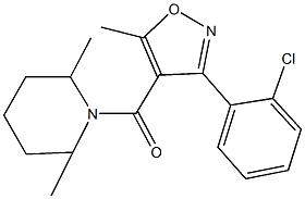 1-{[3-(2-chlorophenyl)-5-methyl-4-isoxazolyl]carbonyl}-2,6-dimethylpiperidine Structure