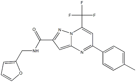 N-(2-furylmethyl)-5-(4-methylphenyl)-7-(trifluoromethyl)pyrazolo[1,5-a]pyrimidine-2-carboxamide,312952-51-5,结构式