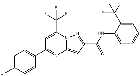 5-(4-chlorophenyl)-7-(trifluoromethyl)-N-[2-(trifluoromethyl)phenyl]pyrazolo[1,5-a]pyrimidine-2-carboxamide,312952-90-2,结构式