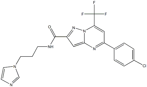 5-(4-chlorophenyl)-N-[3-(1H-imidazol-1-yl)propyl]-7-(trifluoromethyl)pyrazolo[1,5-a]pyrimidine-2-carboxamide Structure