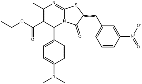 ethyl 5-[4-(dimethylamino)phenyl]-2-{3-nitrobenzylidene}-7-methyl-3-oxo-2,3-dihydro-5H-[1,3]thiazolo[3,2-a]pyrimidine-6-carboxylate|