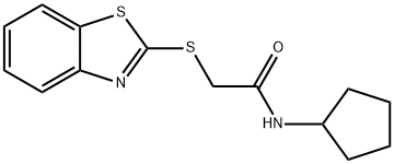 2-(1,3-benzothiazol-2-ylsulfanyl)-N-cyclopentylacetamide,313067-68-4,结构式