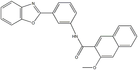 N-[3-(1,3-benzoxazol-2-yl)phenyl]-3-methoxy-2-naphthamide 化学構造式