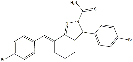 7-(4-bromobenzylidene)-3-(4-bromophenyl)-3,3a,4,5,6,7-hexahydro-2H-indazole-2-carbothioamide Structure