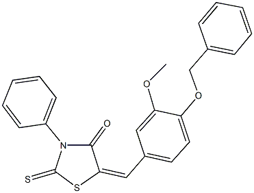 5-[4-(benzyloxy)-3-methoxybenzylidene]-3-phenyl-2-thioxo-1,3-thiazolidin-4-one 结构式