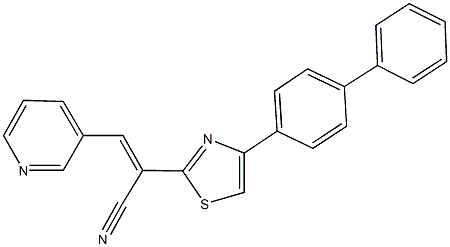 2-(4-[1,1'-biphenyl]-4-yl-1,3-thiazol-2-yl)-3-(3-pyridinyl)acrylonitrile Struktur