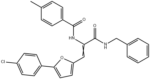 N-{1-[(benzylamino)carbonyl]-2-[5-(4-chlorophenyl)-2-furyl]vinyl}-4-methylbenzamide 化学構造式